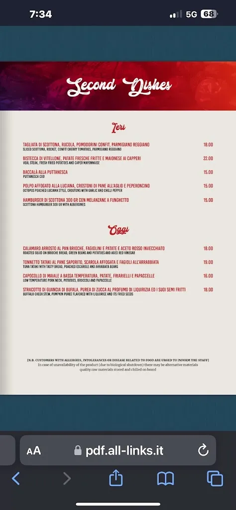 Menu_Trattoria Pizzeria Ieri, Oggi, Domani_San Carlo All'Arena_image_4