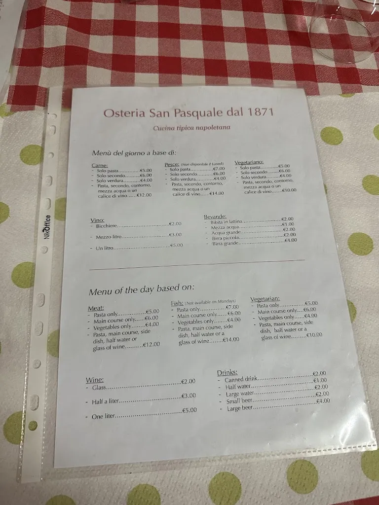 Menu_Osteria San Pasquale dal 1871_San Carlo All'Arena_image_1