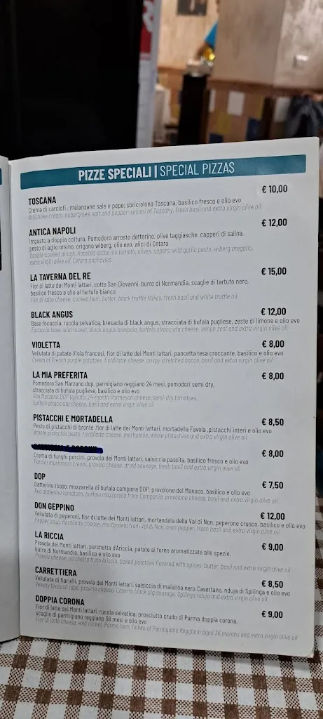 Menu_Pizzeria Trattoria La Taverna del Re a Capodimonte_San Carlo All'Arena_image_2