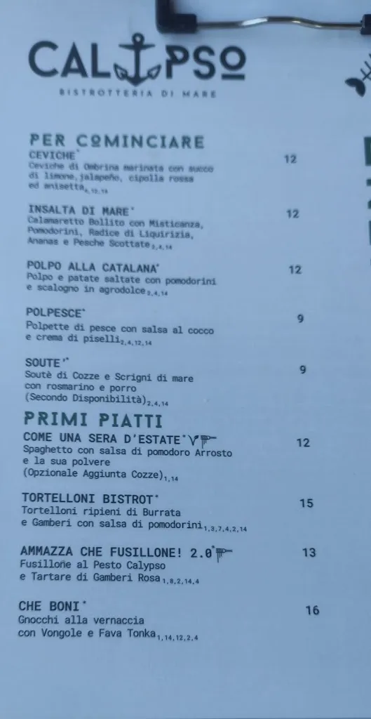 Menu_Calypso Bistrotteria di Mare_San Giorgio_image_1