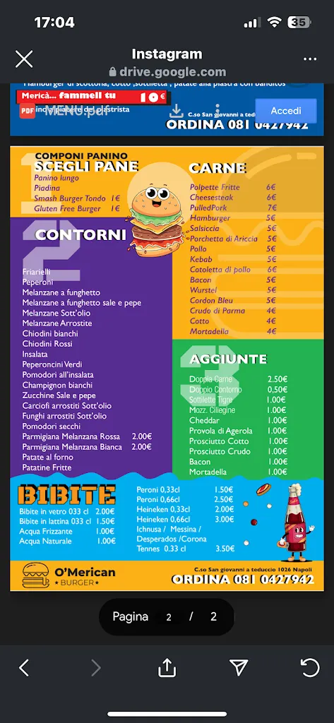 Menu_Ò Merican Pub_San Giovanni a Teduccio_image_1