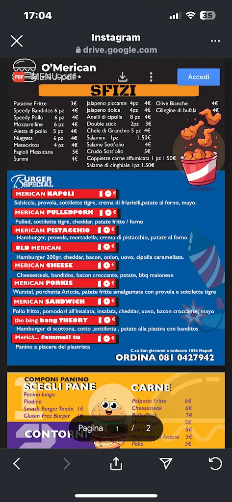 Menu_Ò Merican Pub_San Giovanni a Teduccio_image_2