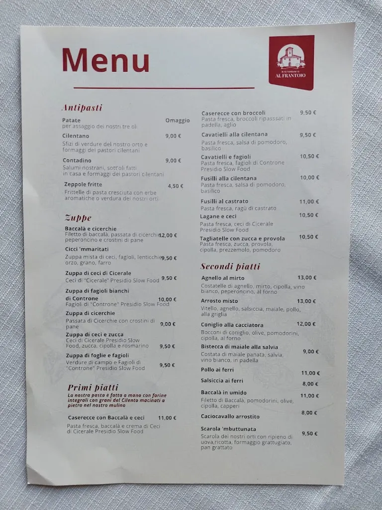 Menu_Ristorante Coop. Nuovo Cilento - Al Frantoio_San Mauro Cilento_image_2