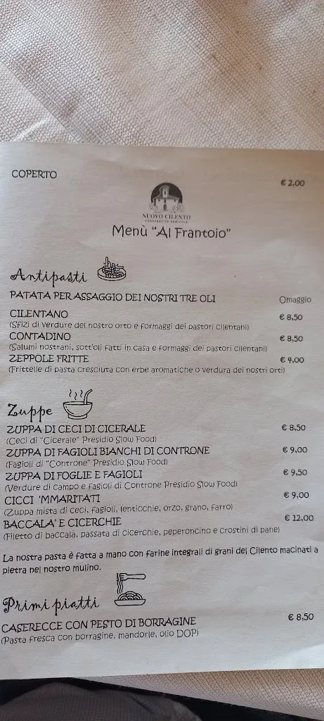 Menu_Ristorante Coop. Nuovo Cilento - Al Frantoio_San Mauro Cilento_image_4