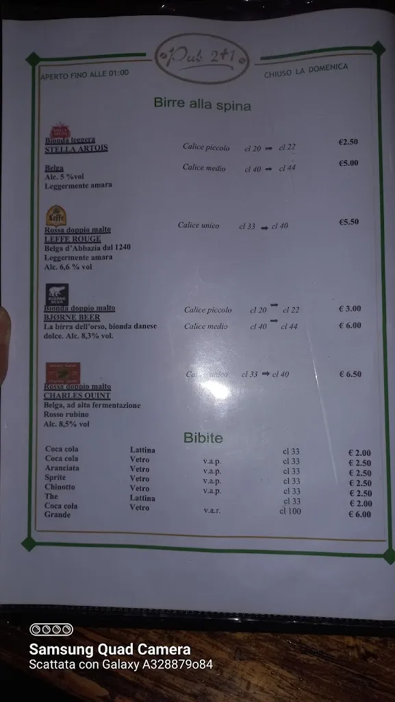 Menu_Pub 2+1 Ristorante Pizzeria_San Nicola la Strada_immagine_1