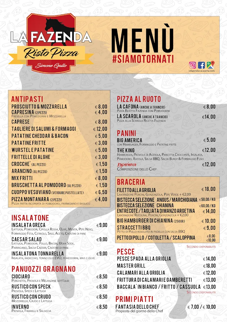 Menu_La Fazenda Caserta_San Nicola la Strada_image_1