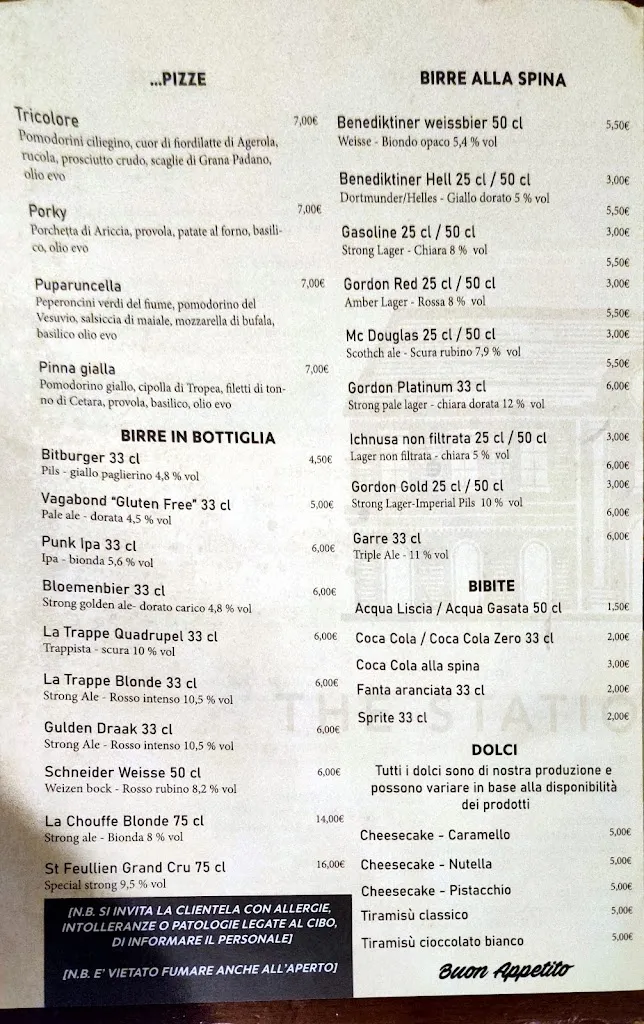 Menu_John's Fort Pub Pizzeria Steakhouse_San Vitaliano_image_1