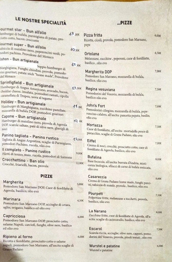 Menu_John's Fort Pub Pizzeria Steakhouse_San Vitaliano_image_2