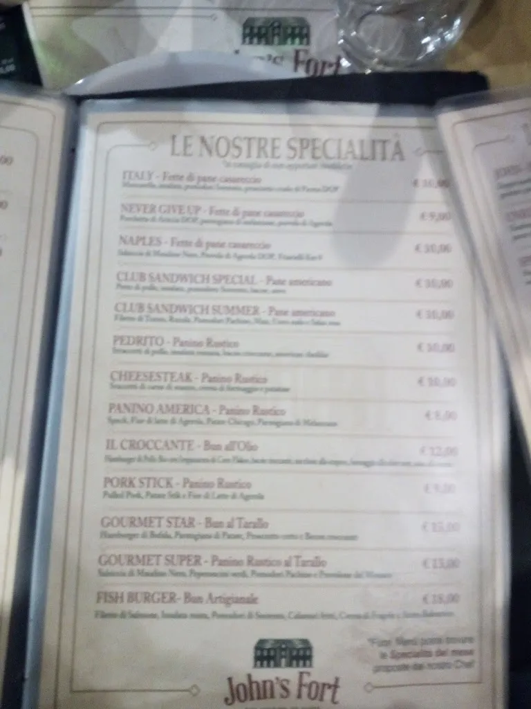 Menu_John's Fort Pub Pizzeria Steakhouse_San Vitaliano_image_4