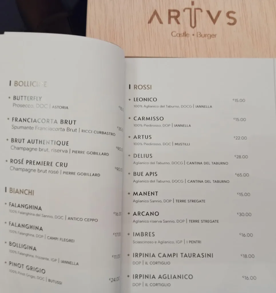 Menu_Artus - Castle Burger_Sant'Agata de'Goti_image_2