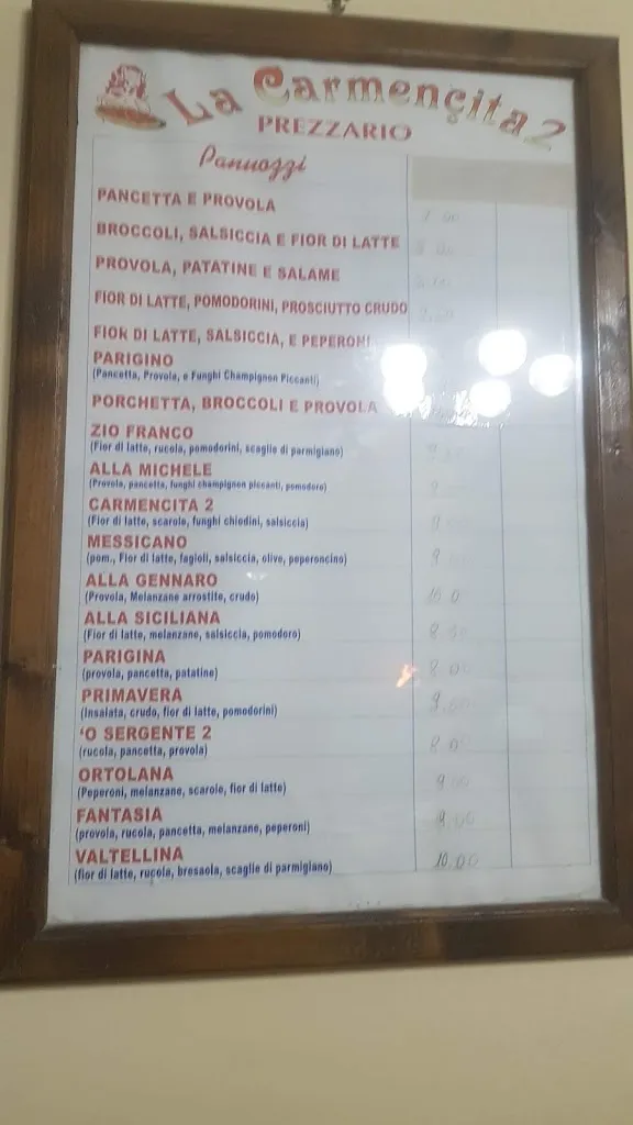 Menu_Ristorante La Carmencita 2 Di Gennaro Di Perna_Sant'Antonio Abate_image_2