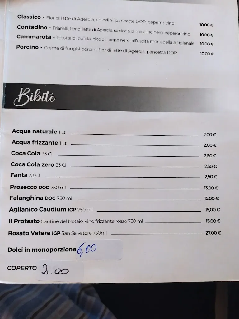 Menu_Pizzeria da Cammarota_Santa Maria La Carità_image_1