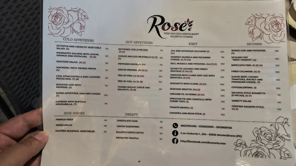 Menu_Ristorante ROSÈ pesce & baccalà_Montesilvano Marina_image_1
