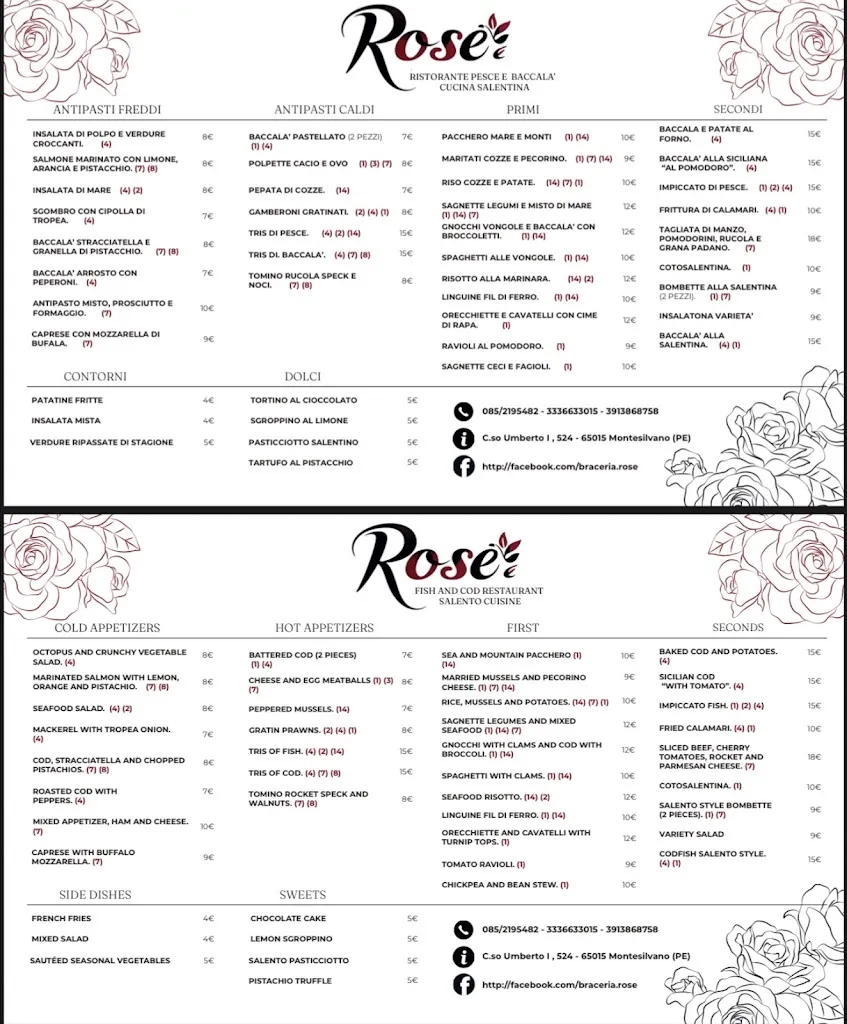 Menu_Ristorante ROSÈ pesce & baccalà_Montesilvano Marina_image_2