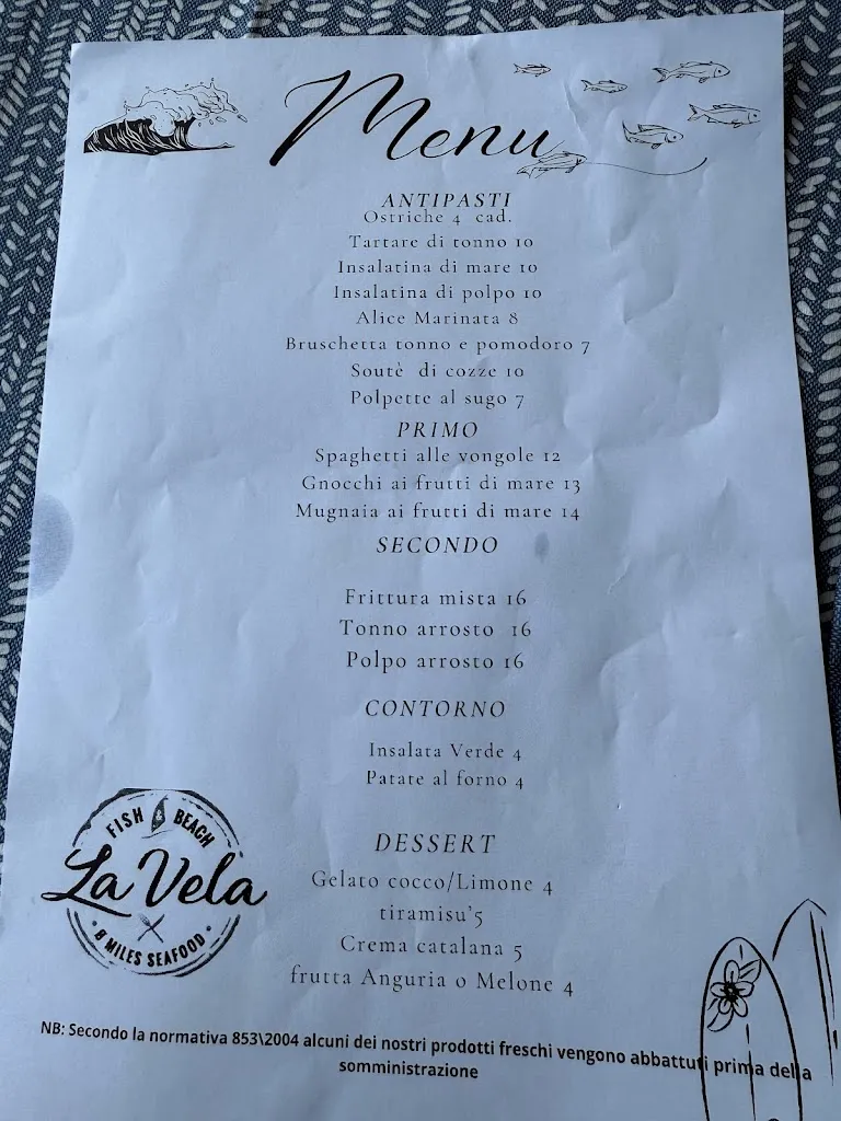 Menu_La Vela Fish & Beach_Montesilvano Marina_image_1
