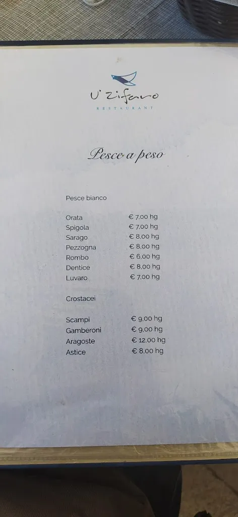 Menu_Ristorante U' Zifaro Di Troccoli Vito_Scario_immagine_1