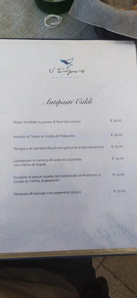 Menu_Ristorante U' Zifaro Di Troccoli Vito_Scario_immagine_2