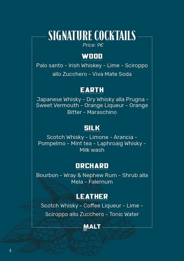 Menu_Malt , Tailor Made Cocktails & Whisky Club_Somma Vesuviana_image_2