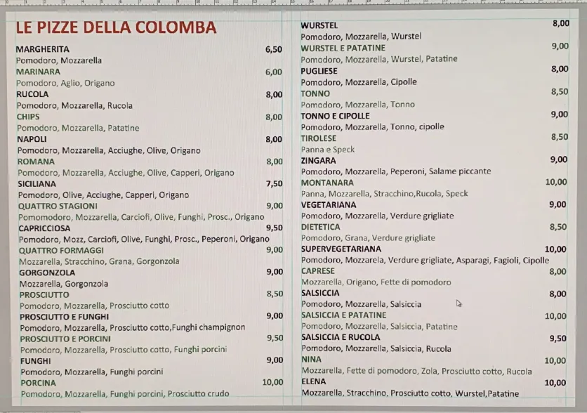 Menu_Trattoria Pizzeria Colomba_Stella_image_1