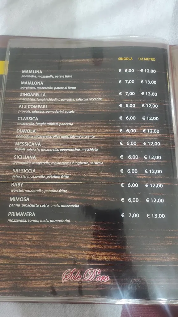 Menu_Ristorante Pizzeria Sole D'Oro_Terzigno_immagine_1