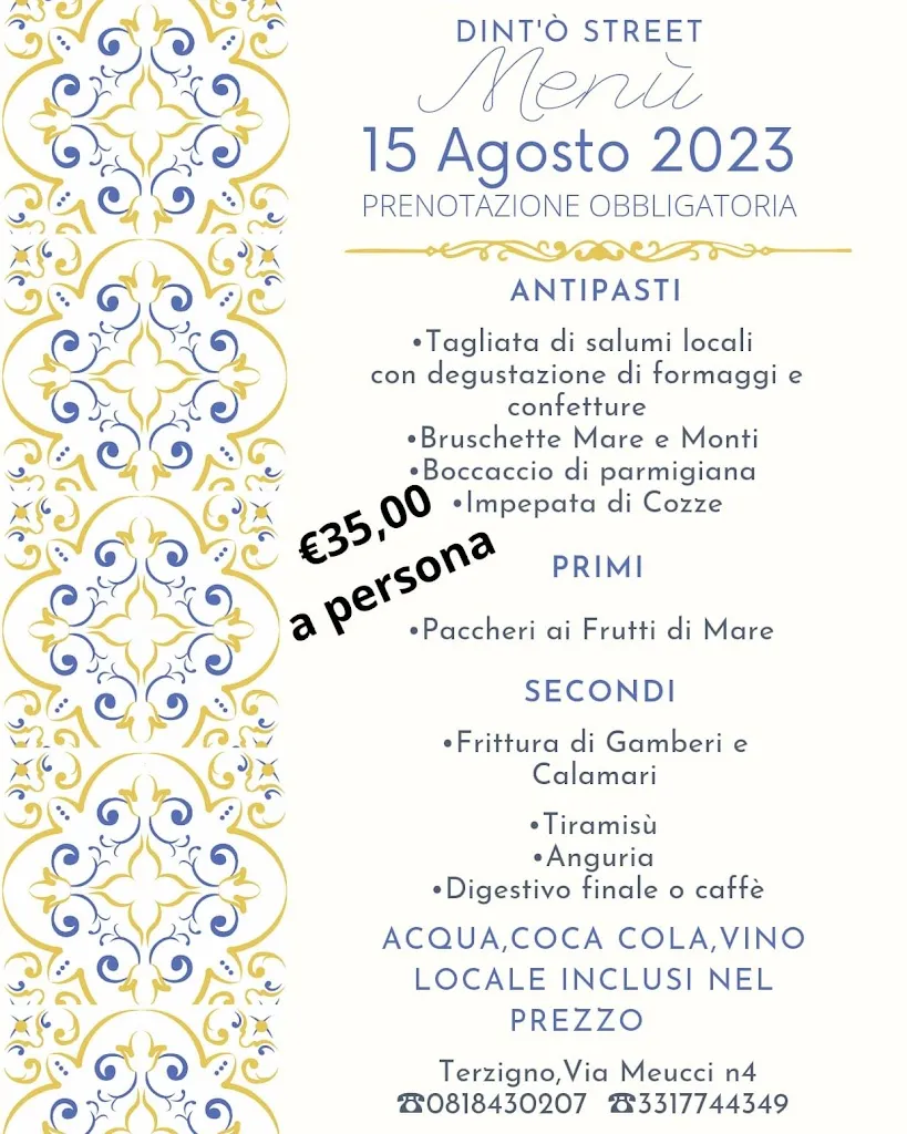 Menu_Dint'o Street Pizzeria Trattoria_Terzigno_image_1