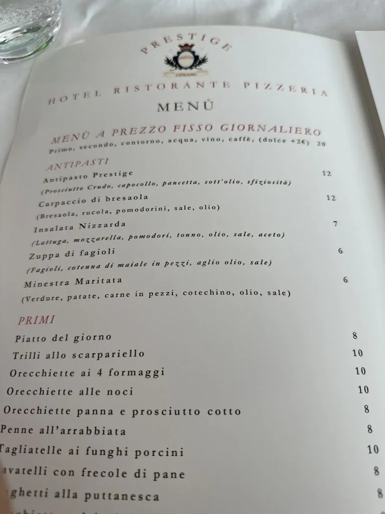 Menu_Hotel Ristorante Pizzeria Prestige_Trevico_image_1