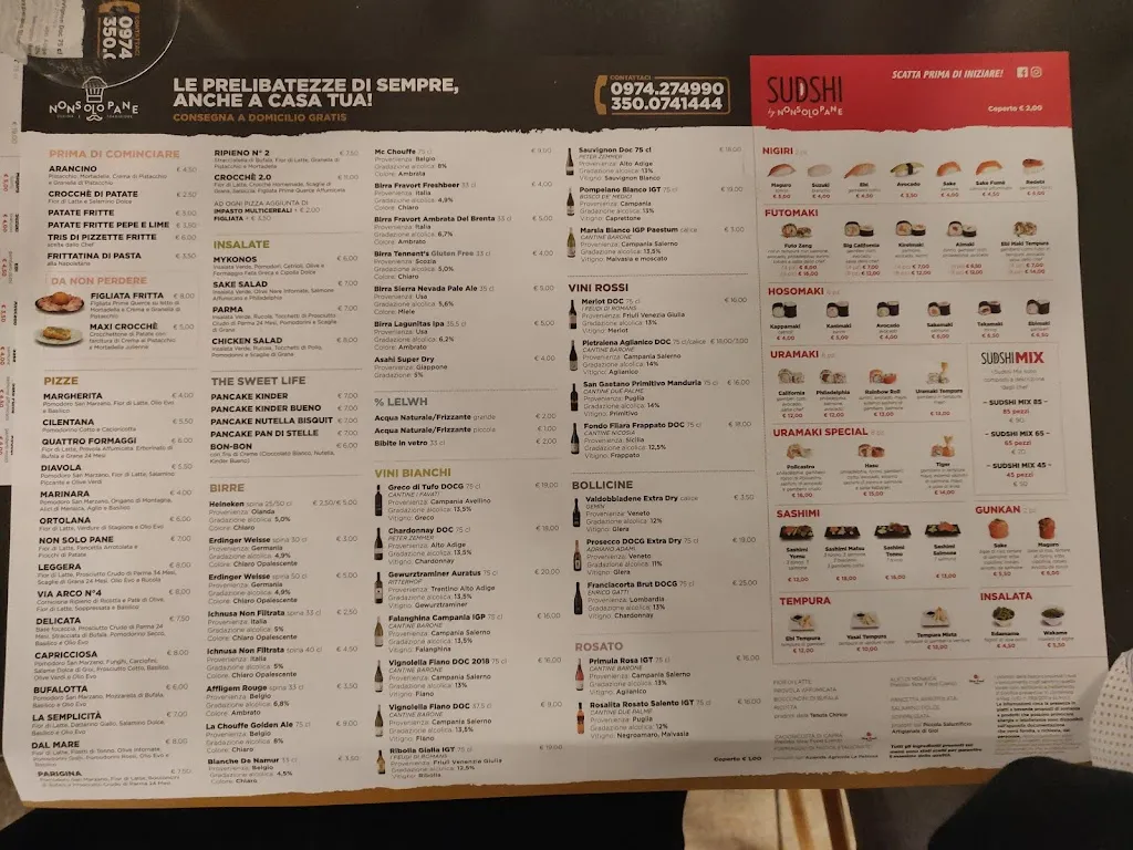 Menu_Pizzeria & Sushi – Non Solo Pane Vallo_Vallo della Lucania_immagine_1