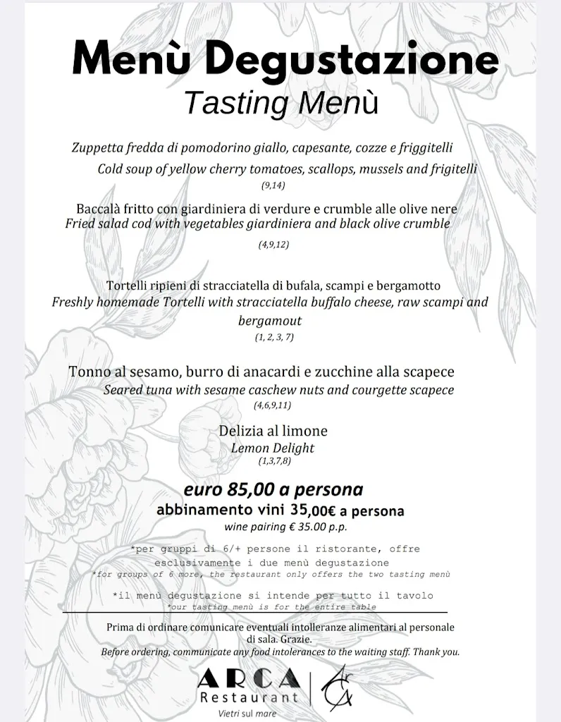 Menu_Arca Restaurant_Vietri sul Mare_image_2