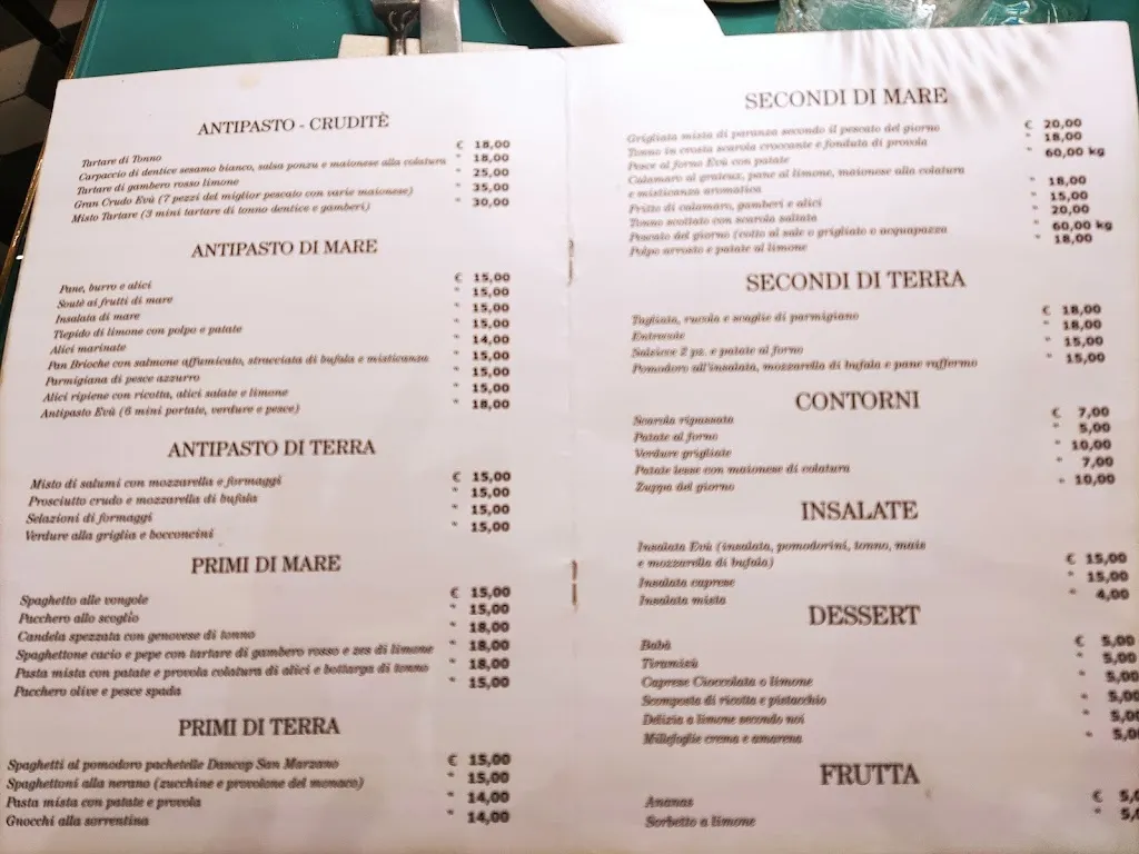 Menü_Ristorante Evu'_Vietri sul Mare_Bild_4