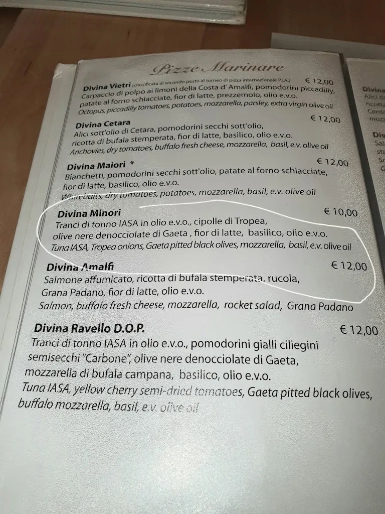 Menu_Divina Vietri Pizzeria Marinara_Vietri sul Mare_image_2