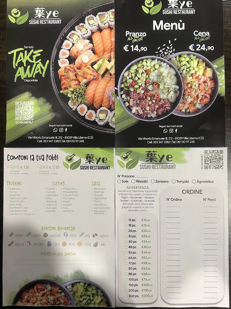 Menu_Ye Sushi Restaurant_Villa Literno_imagen_1