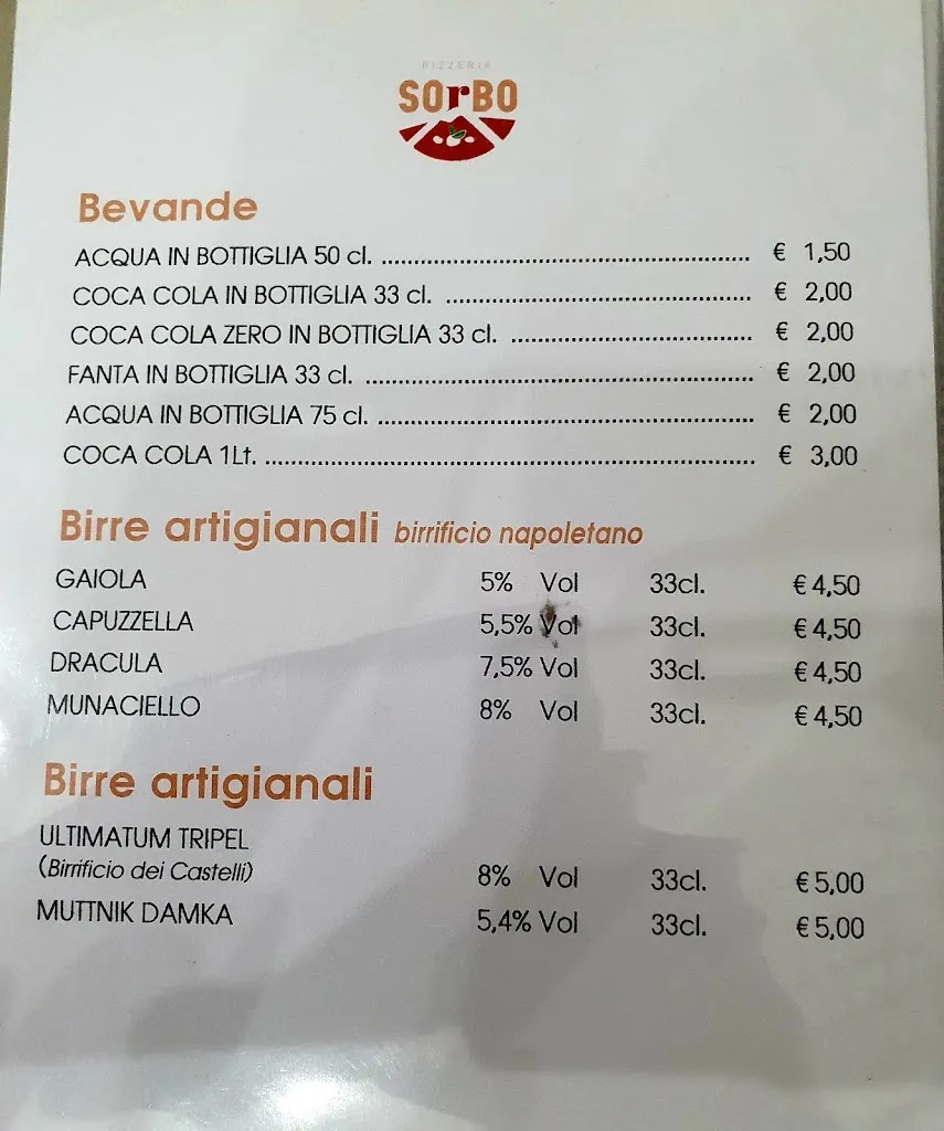 Menu_Sorbo Ristorante Pizzeria_Villa Literno_image_1