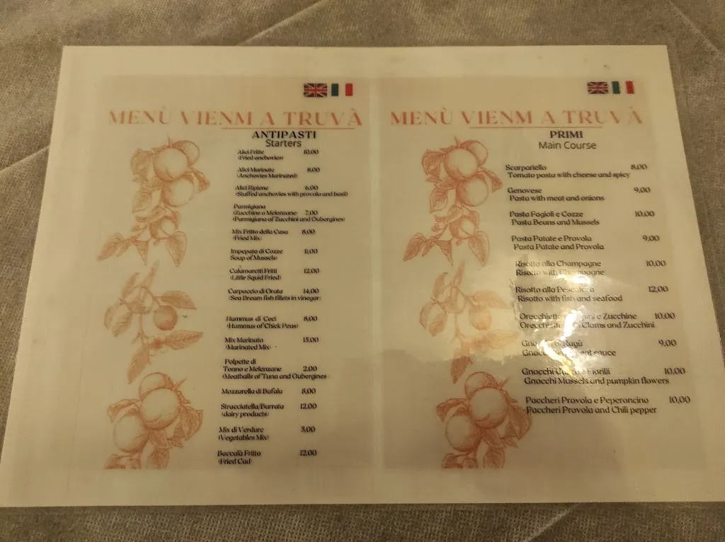 Menu_Ristorante Vomero Vienm a truva'_Vomero_immagine_2