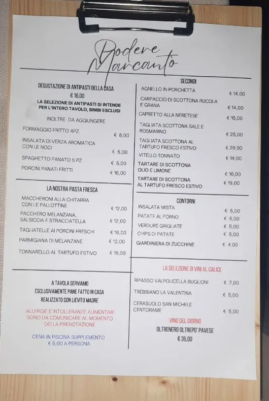 Menu_Ristorante Podere Marcanto'_Mosciano Sant'Angelo_image_1