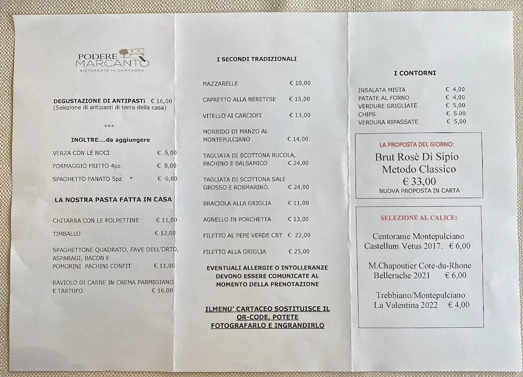Menu_Ristorante Podere Marcanto'_Mosciano Sant'Angelo_image_2