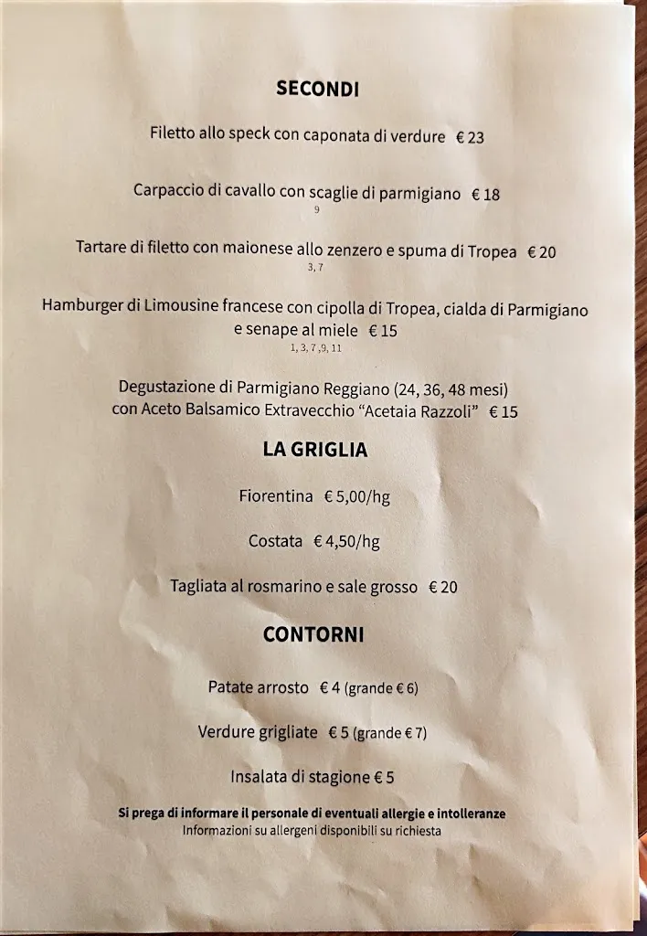 Menü_Ristorante La Locanda_Albinea_Bild_1