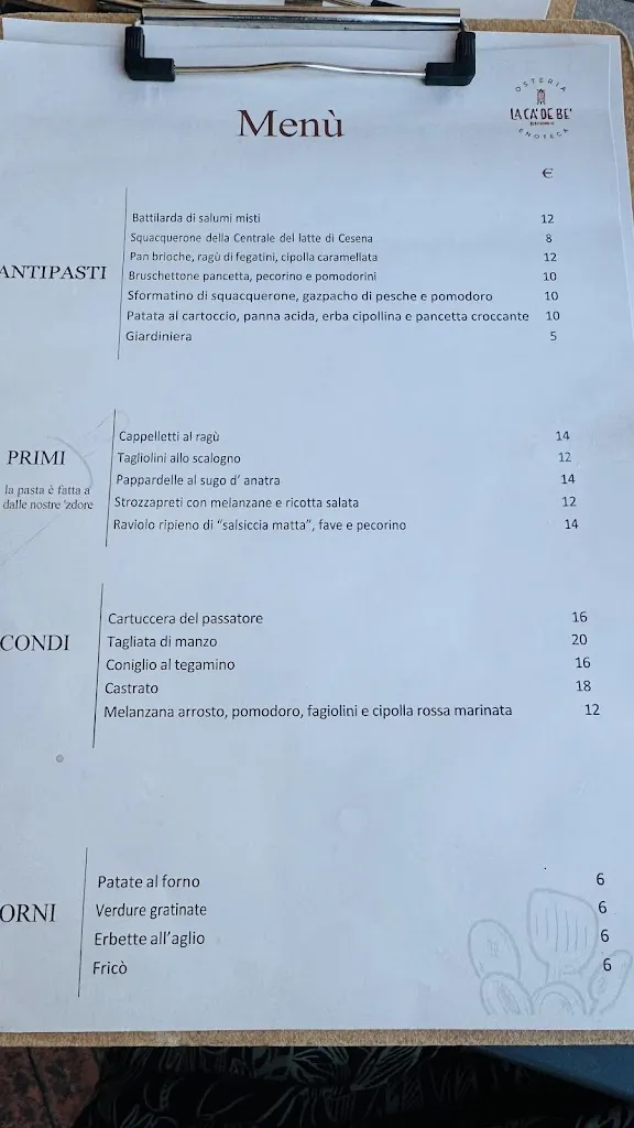 Menu_Ca’ de Bè Osteria Enoteca_Bertinoro_image_2