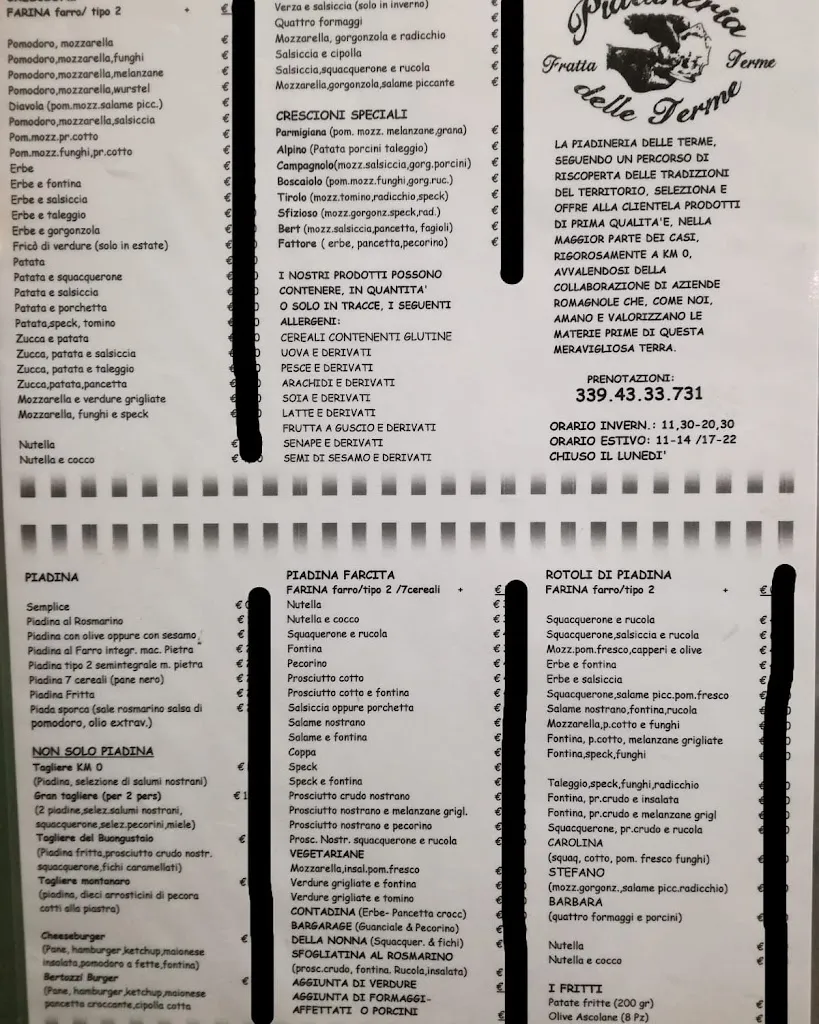 Menu_Piadineria Delle Terme_Bertinoro_image_3