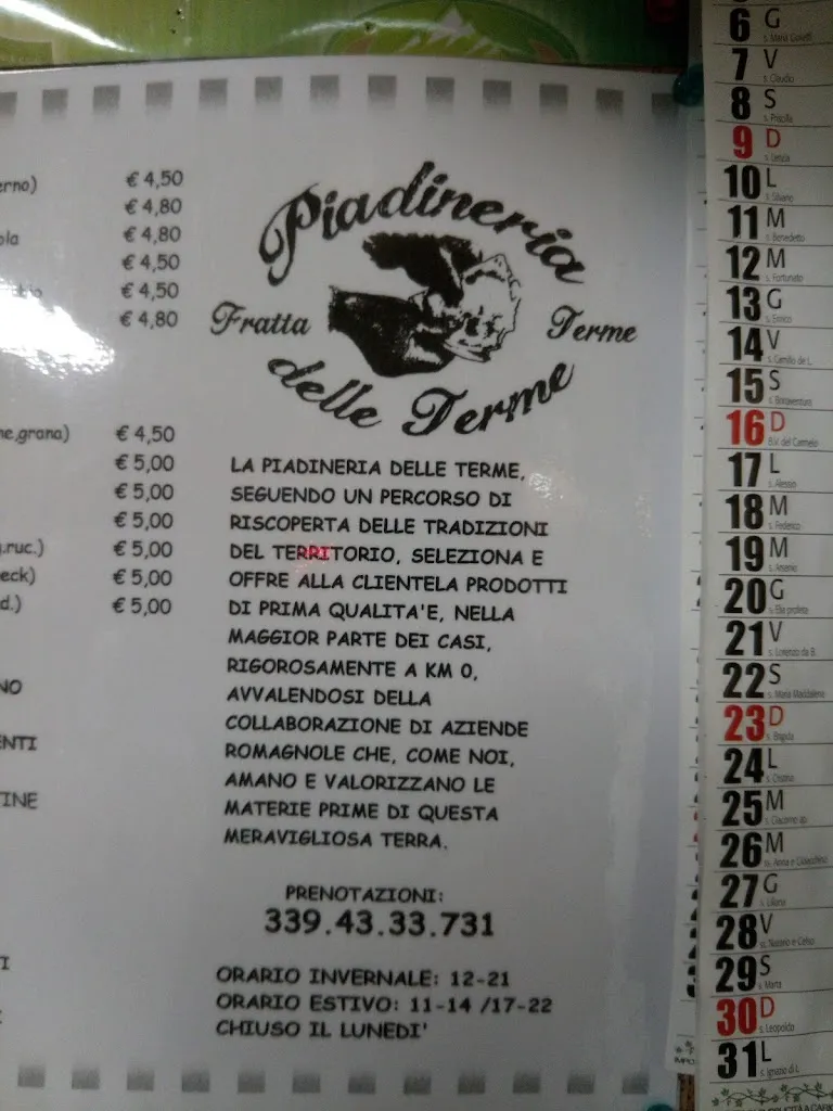 Menu_Piadineria Delle Terme_Bertinoro_image_4