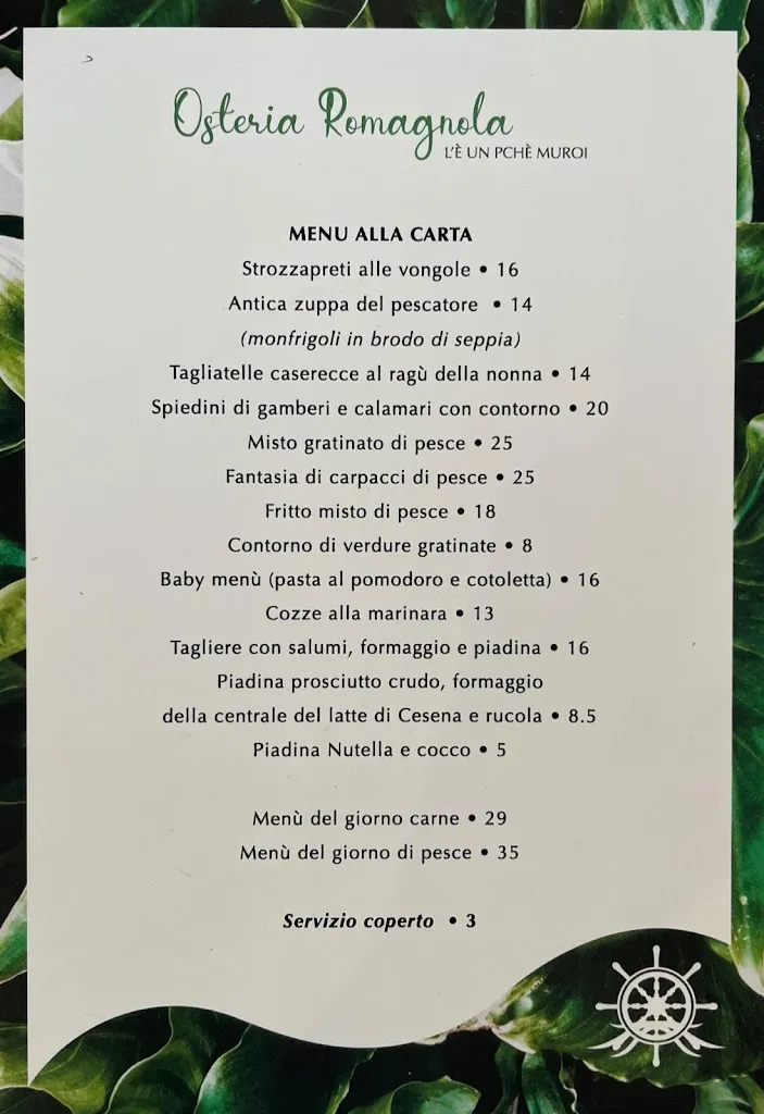 Menu_Osteria Romagnola 