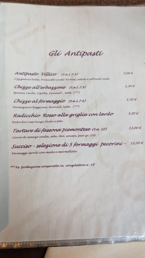 Menu_Il Villico Music&Food - Ristorante tradizionale emiliano - Carne alla griglia - Gnocco e Tigelle_Bibbiano_image_1