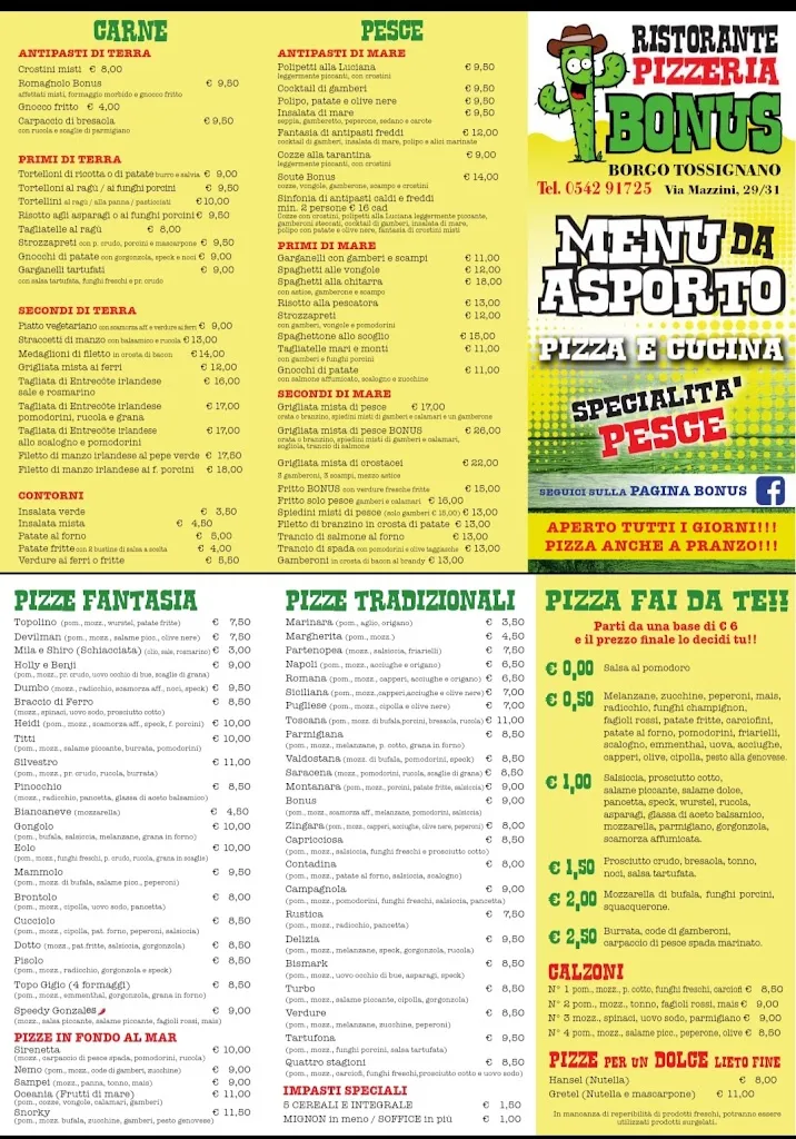 Menu_BONUS RISTORANTE PIZZERIA SPECIALITÀ PESCE_Borgo Tossignano_image_1