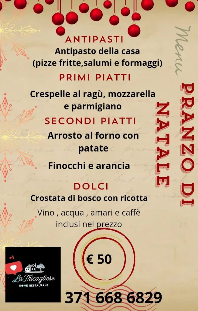 Menu_La Tricagliese home restaurant_Barisciano_image_1