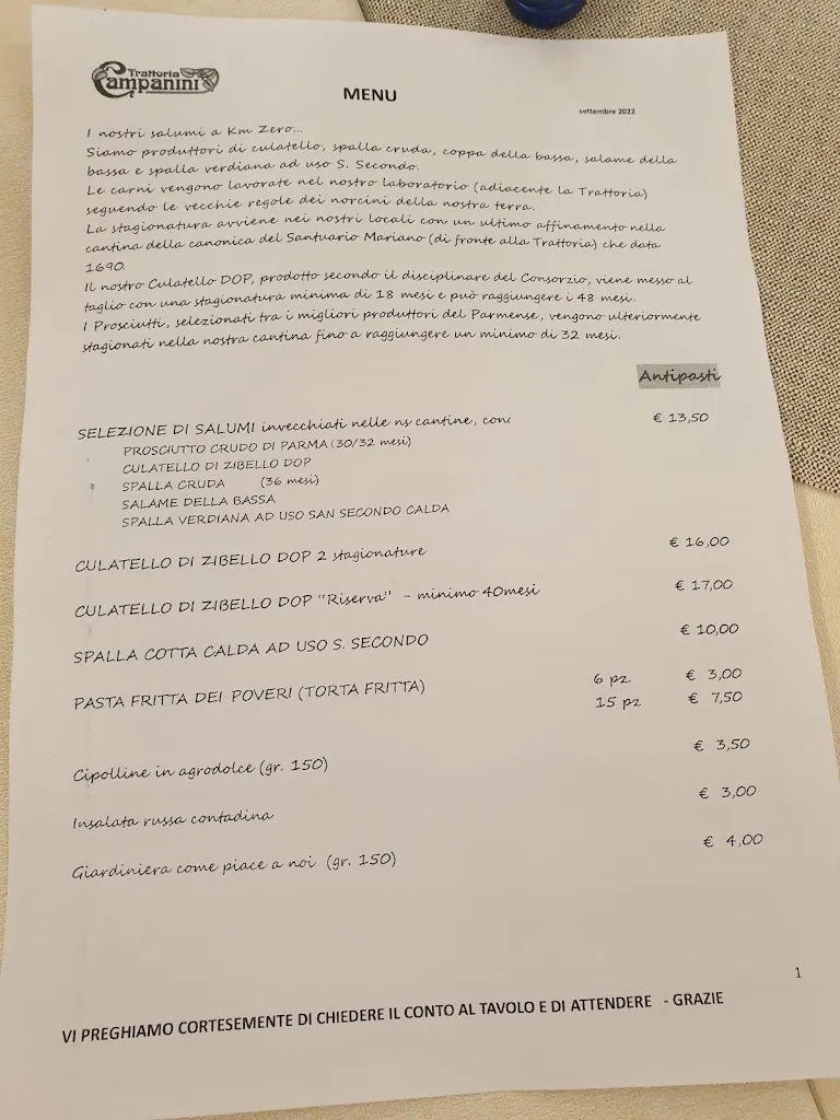 Menü_Trattoria Campanini_Busseto_Bild_1