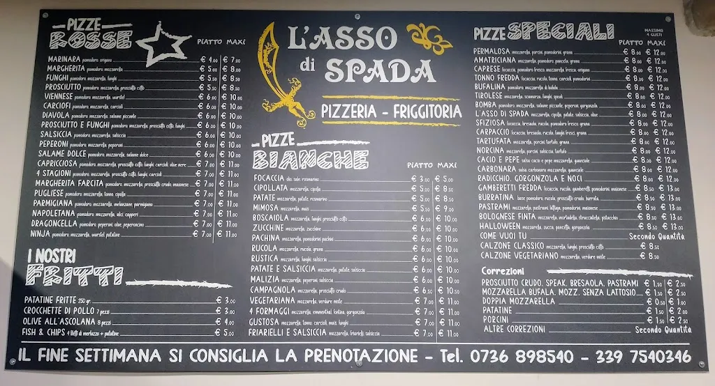 Menu_Pizzeria l'Asso di Spada di Seghini Giorgia C. Snc_Pagliare_image_1