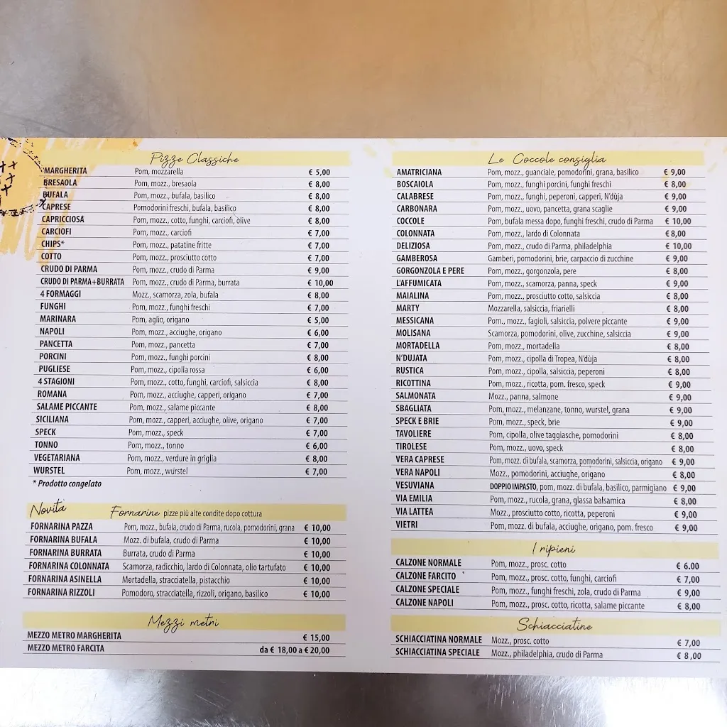 Menu_Pizzeria D'asporto Le Coccole_Caorso_image_1