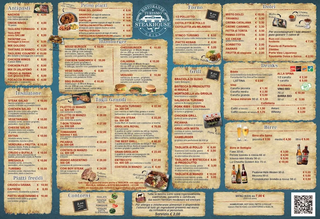 Menu_Turismo Ristorazione - Steak House - Bed & Breakfast -_Campogalliano_image_1