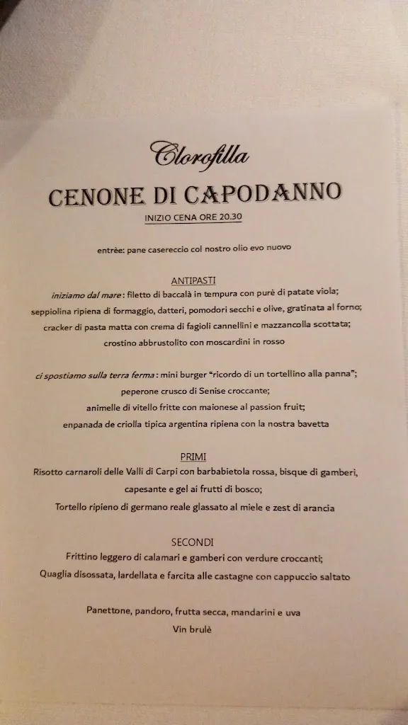 Menü_Clorofilla Wine and Restaurant_Carpi Centro_Bild_3