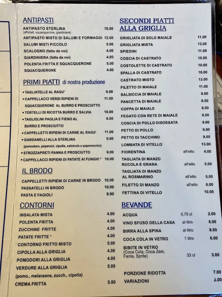 Menü_Trattoria la Sterlina_Castel Guelfo di Bologna_Bild_2