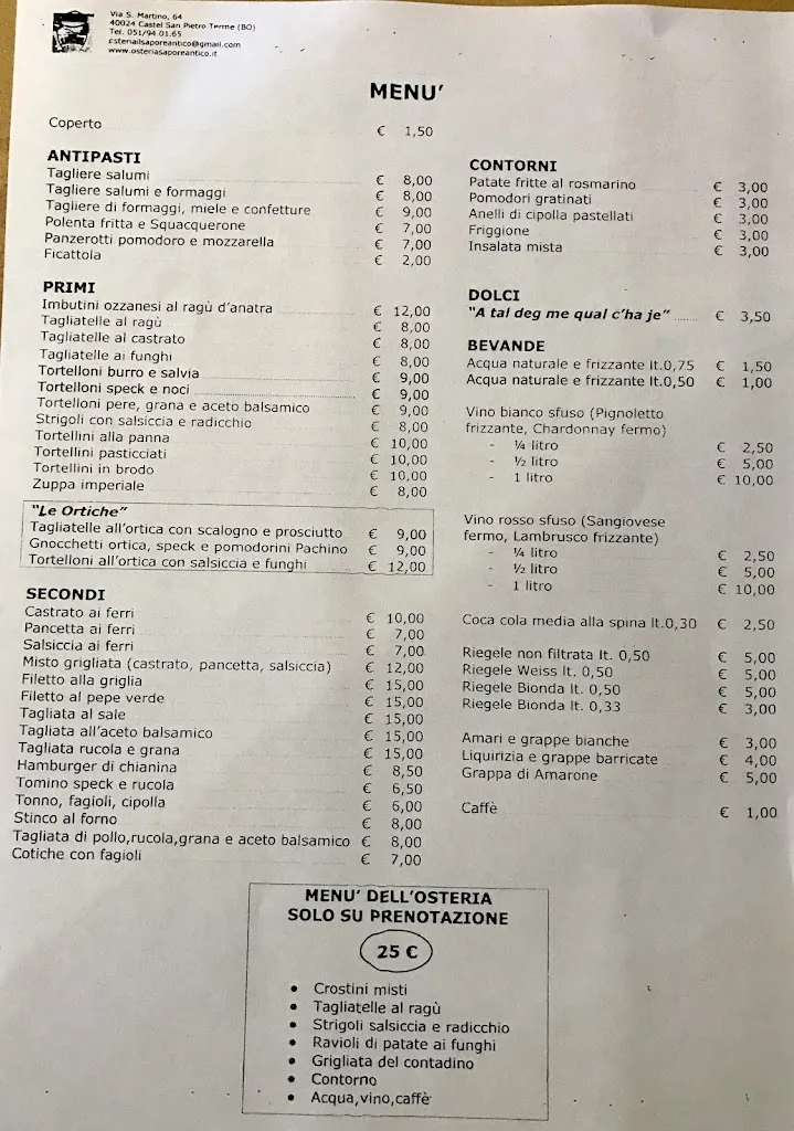 Menu_Osteria il Sapore Antico_Castel San Pietro Terme_image_2
